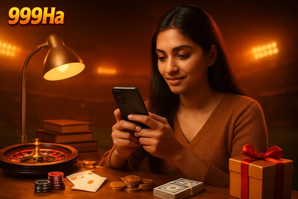 999Ha Login โ a young Pakistani woman securely unlocking her phone screen at a study table with books and a lamp nearby 999Ha Login โ a young Pakistani woman securely unlocking her phone screen at a study table with books and a lamp nearby